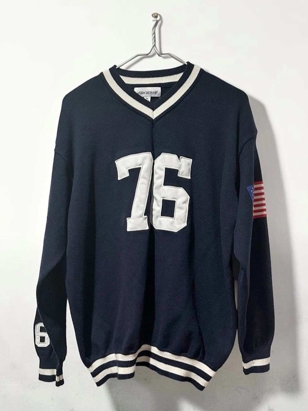 Urban Weekend Varsity 76 Pullover Jersey Blue Medium Like New